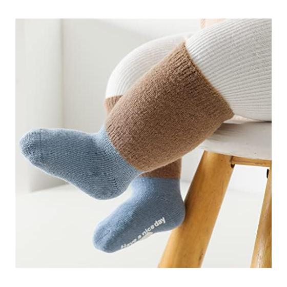 [HOOMCOOM] Baby Socks, Winter Baby Socks, Anti-Slip, Cotton, Soft, Set of 3