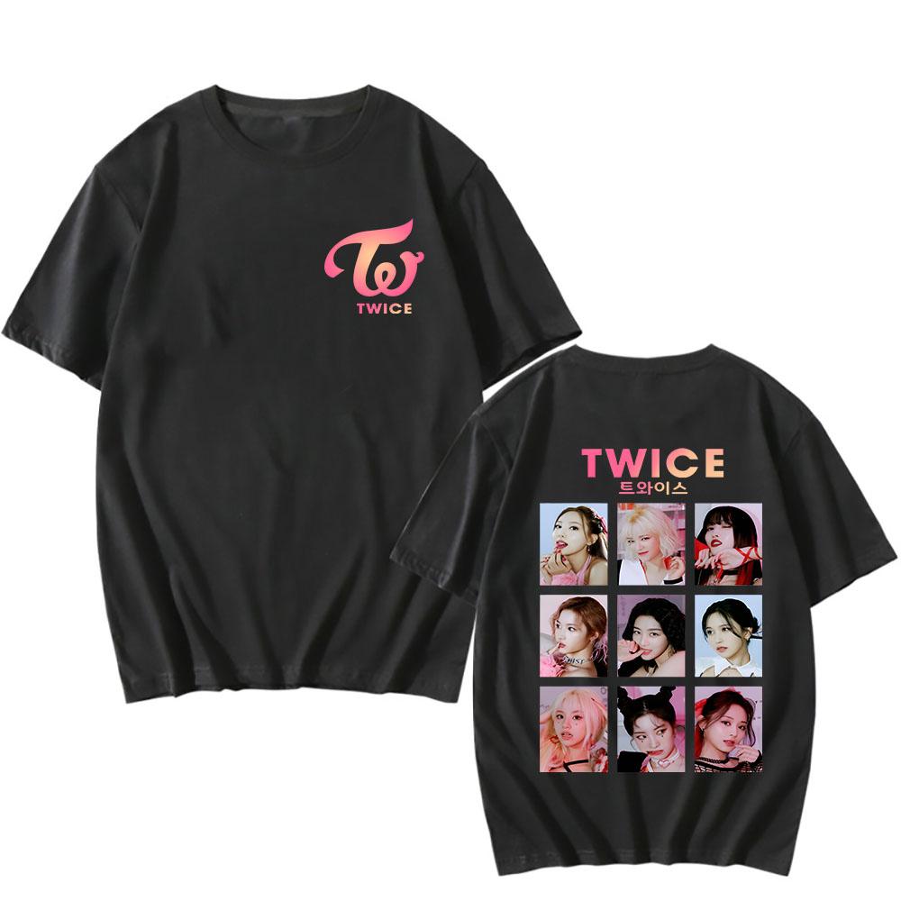 Twice Gounp T Shirt Y2k Fashion Streetwear Women Men T-shirt Cotton Summer Short Sleeve Tee Kpop Ready To Be Tops Streetwear