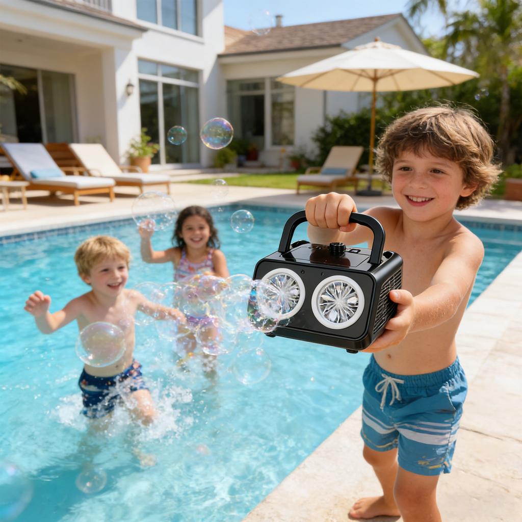 Automatic Bubble Machine Upgrade Bubble Blower With 2 Fans, Operated Portable Bubble Maker,20000+ Per Minute For Outdoor Wedding Birthday Party