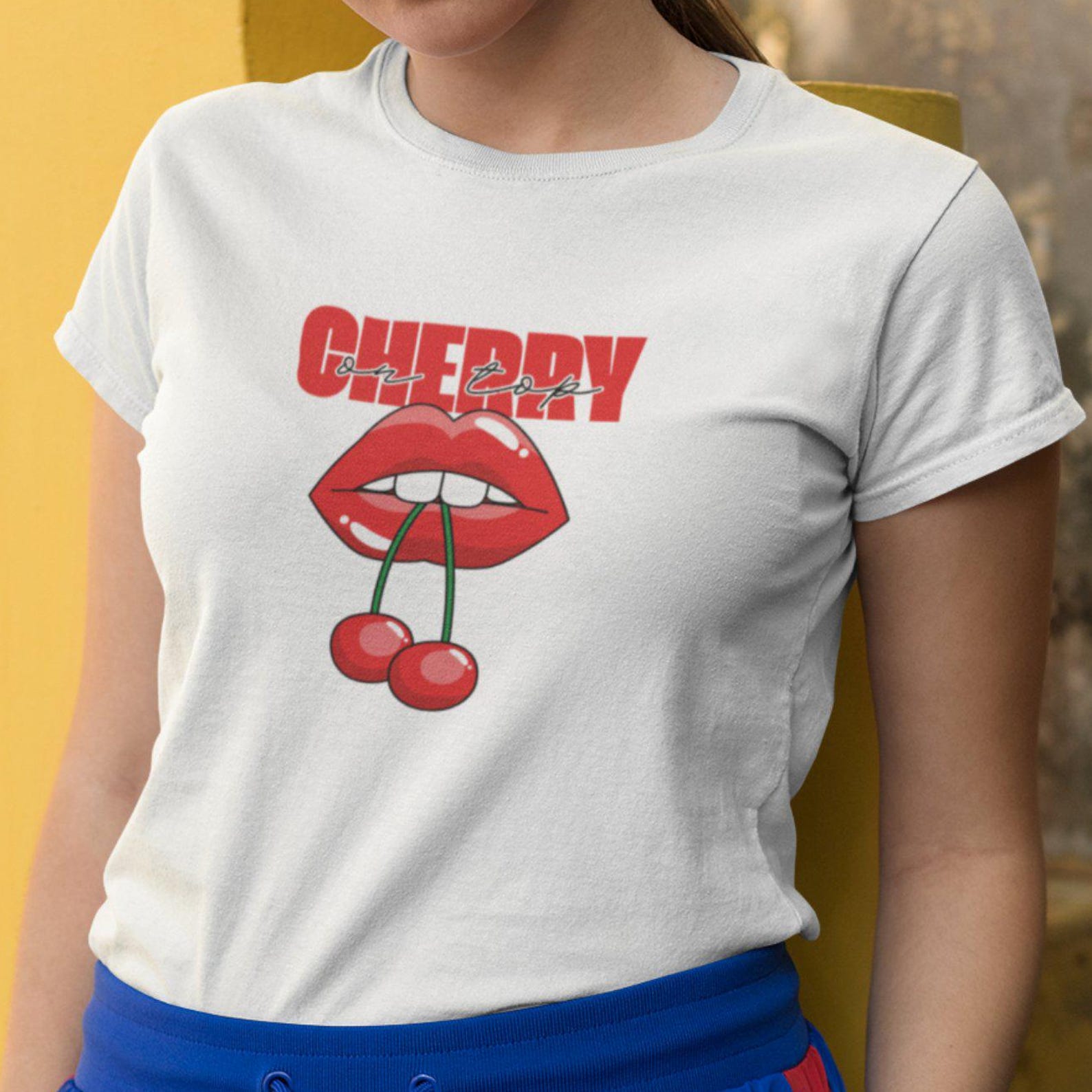 Cherry on Top Graphic Tee: Unisex Cotton Summer T-Shirt 2XL