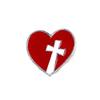 Epoxy Drop Red Crossed Heart Badge Pin Set of 10 for Craft Project Hairband Bag Clothes Decorative Snap On Brooch Pin