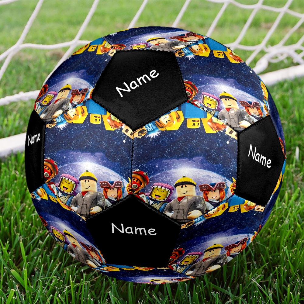 Pallone da Calcio Taglia 5 Tema Roblox con Nome Personalizzato, Adatto Sia per Partite Indoor che Outdoor, un Regalo Adatto a Tutti.
