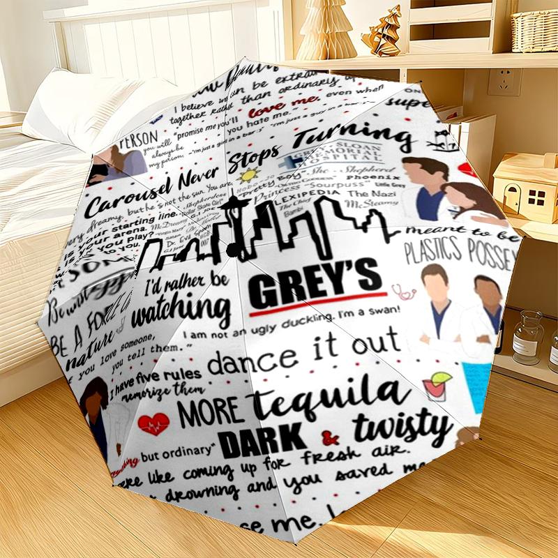 Grey's movie Quotes Umbrella 8-Frame for Travel, camping, Casual Lightweight Portable Umbrella, Essential for every family Holidays Gift