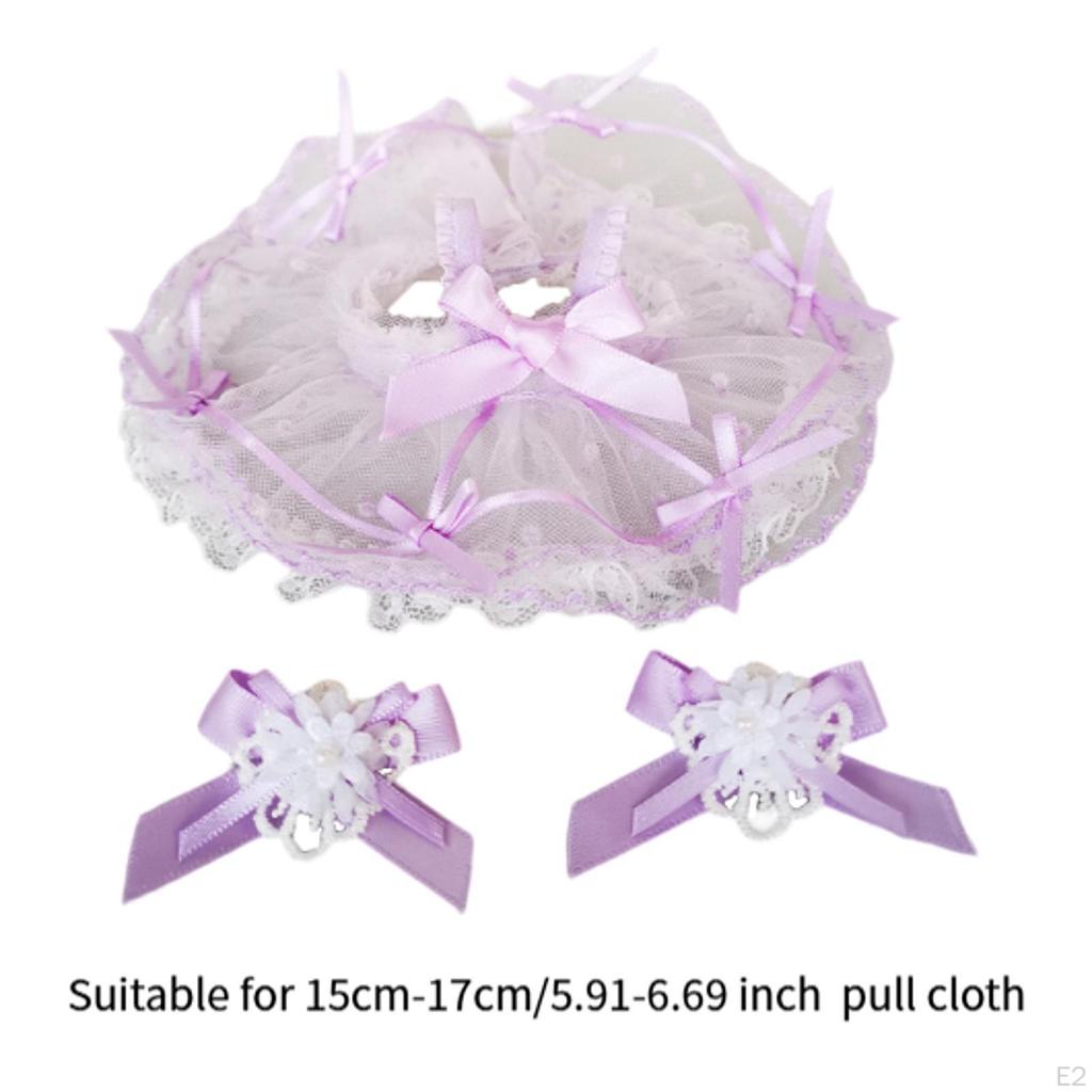 Plush Dolls Lace Dress, Mini Dress with Hairpin, up Casual Outfits, for