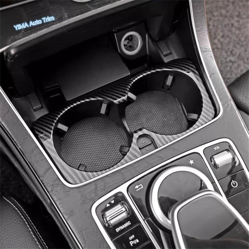 Central Front Water Cup Holder Panel Accessories Cover Trim For Mercedes Benz C CLASS W205 C200 C260 GLC X253 E CLASS W213 E300