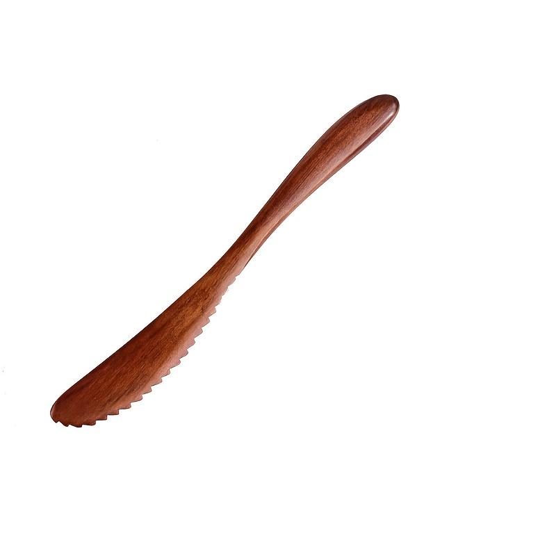 1pc Premium Wooden Butter Knife with Serrated Edge - Ideal for Spreading Cheese & Jam,Kitchen Essential for Home Cooks & Chefs, Butter Spreading Tool
