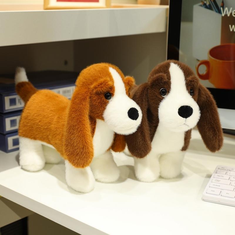 35cm Adorable Dachshund Plush Toy Soft Lifelike Standing Cartoon Dog Funny Room/Desktop Decor Kid Gift