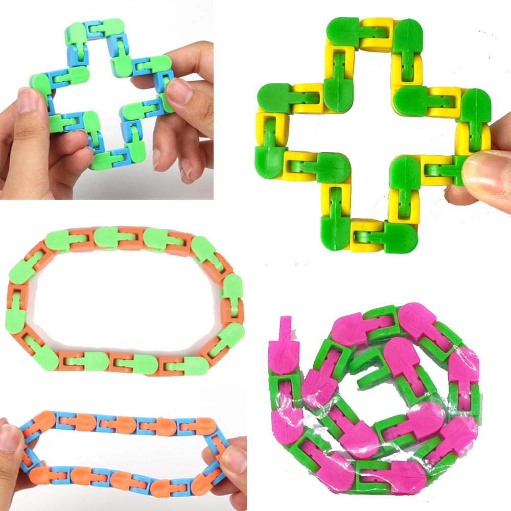 3pcs 24 Section Chain Magic Bracelet Multifunctional Folding Stress Reducing Chain Toy Children's Birthday Party Gift Filling