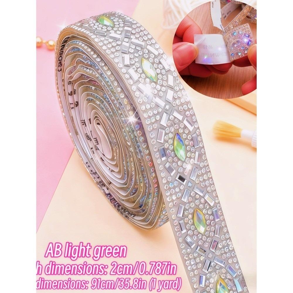 Teardrop Shape Rhinestone Chain Self Adhesive Resin Crystal Resin Rhinestone Shiny Flexible Ribbon Trim Garment Decoration