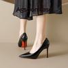 Augustine black high heels new autumn French pointed thin heels commuter professional shallow mouth single shoes