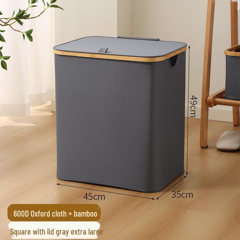 Elegant Foldable Laundry Hamper - Spacious Bathroom Storage Basket