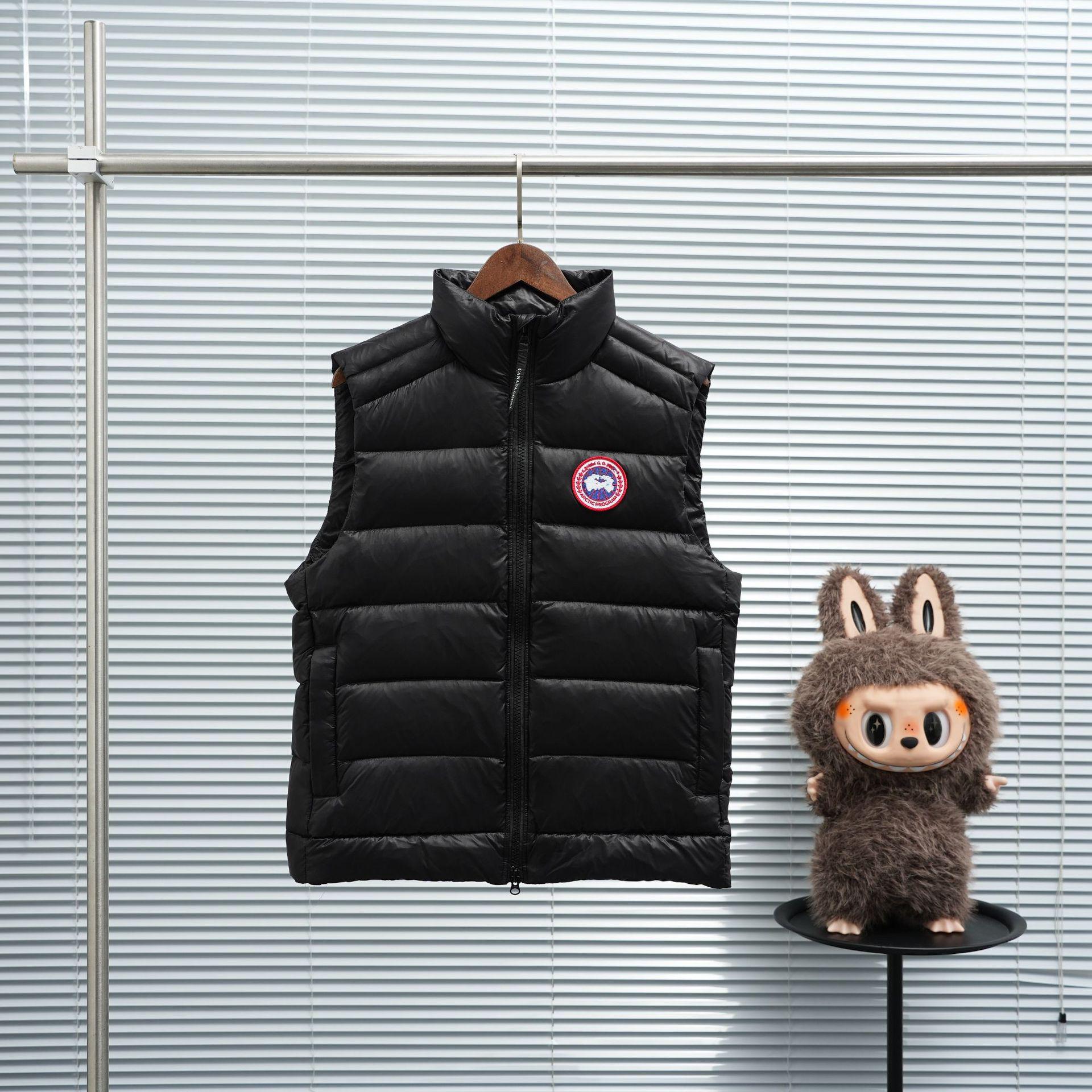 Herren Glänzende Gänsedaunen Stehkragen Weste - Warm, Dick, Ärmellose Oberbekleidung für Herbst/Winter. XS (90-100 cm)