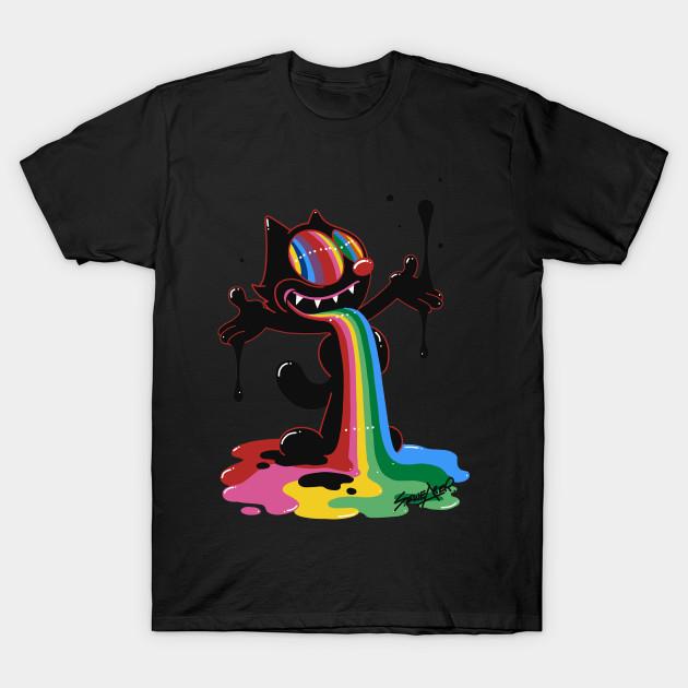 

Unisex Fashion TShirt Trippy Felix The Cat Print TShirt Plus Size S-5XL T-Shirt 100%Cotton Tops O Neck Short Sleeve Tees L чорний