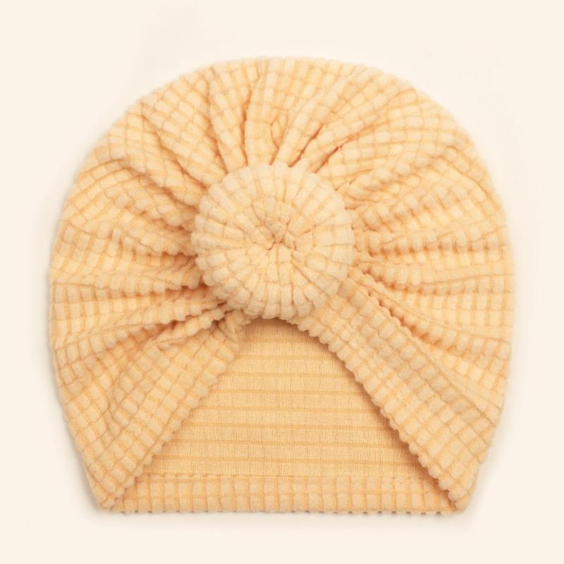New Baby Solid Color Donut Headscarf Hat, Children's Soft Elastic Pullover Hat, Autumn and Winter Baby Hat
