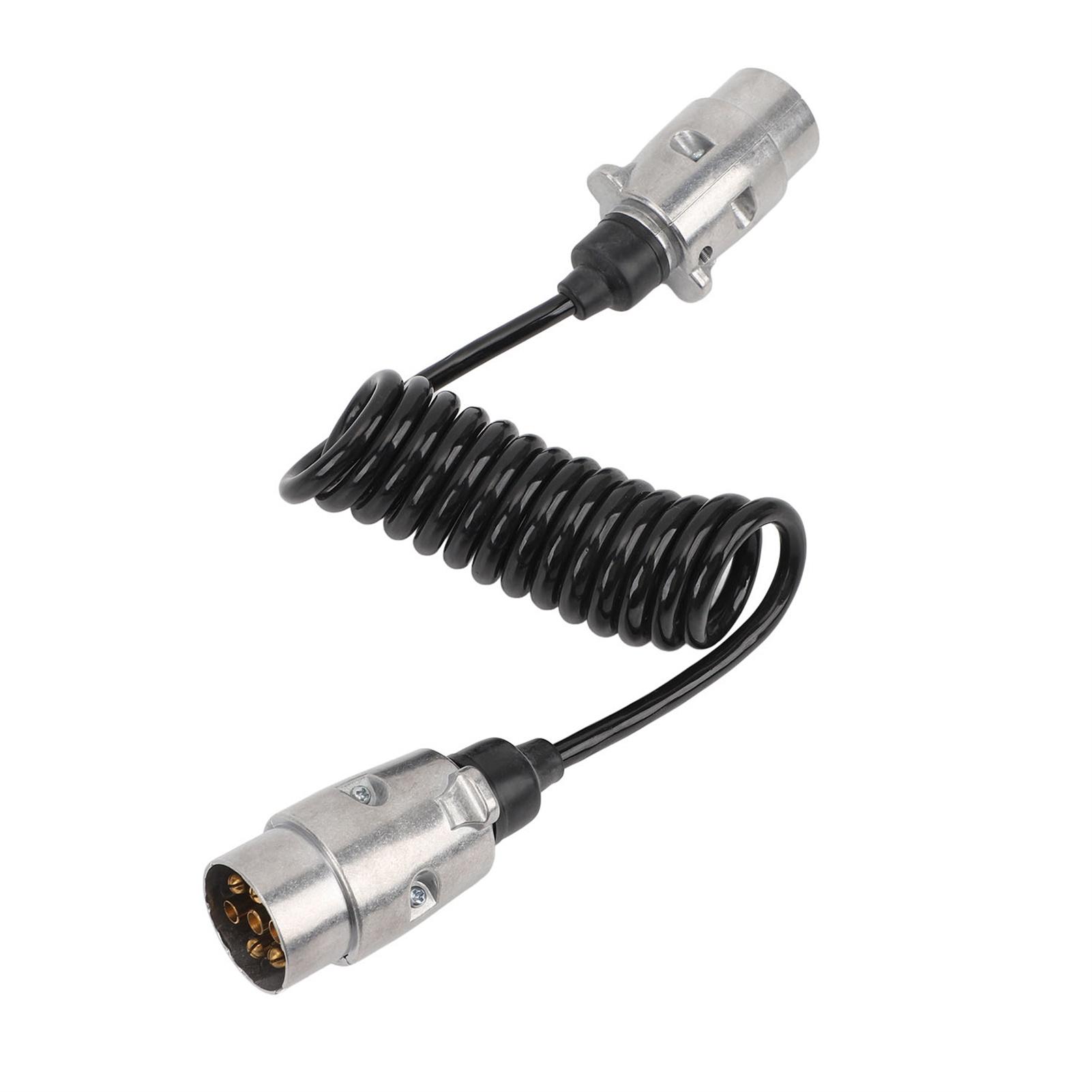 12V Адаптер для прицепа Штекер проводки 2м Стандартный 7-контактный к 7-контактному Пружинный адаптер проводки Разъем для RV Каравана Лодки