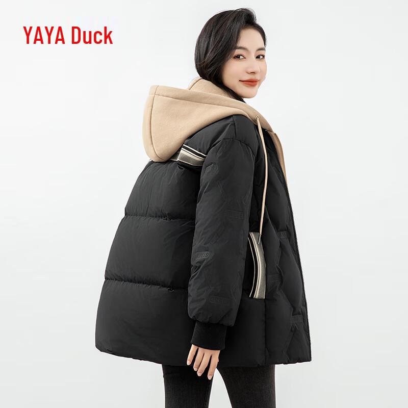 YAYA Women s Detachable Hooded Down Jacket S
