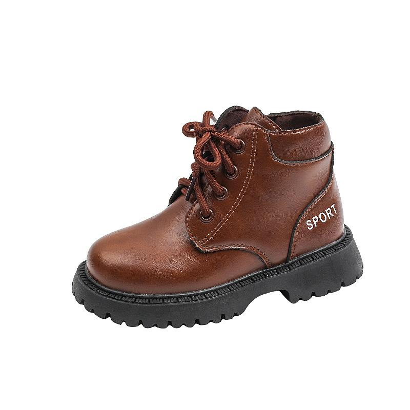 Children's Martin Boots Leather Boots Girls Boots 2025 Autumn New British Style Boys Short Boots Medium Children Single Boots