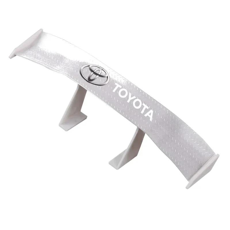 1Pcs Carbon Fiber Car Mini Rear Spoiler Mini Small Wing Model Decoration For Toyota TRD RAV4 Avensis Yaris Levin Reiz Crown Vios