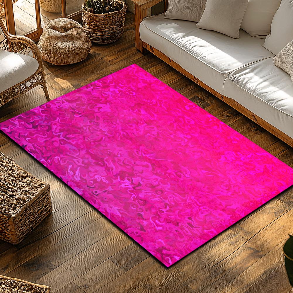 Tapete Macio e Fofo Lavável Antiderrapante Tapete de Área Sala de Estar Quarto Decoração de Casa Tapete de Chão Tapetes com Padrão Abstrato Moderno Rosa