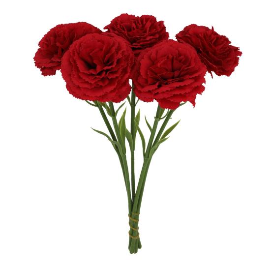 5 Pcs Artificial Faux Silk Carnation Picks 11.4" Fake Carnation Flowers