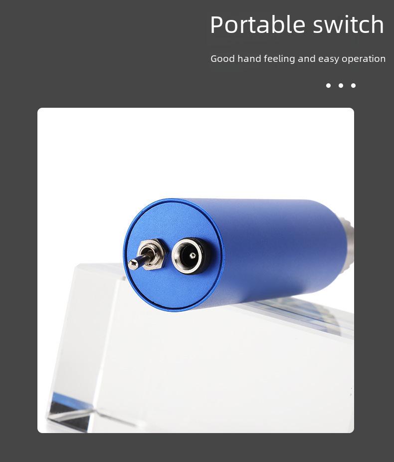 Modrá kovová mini elektrická bruska s britskou a americkou zástrčkou, 12V2A plynule nastavitelná rychlost, ruční malá elektrická vrtačka.