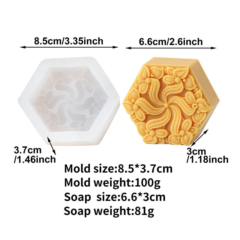 

3D Classical Court Totem Style Pattern Silicone Soap Molds DIY Hexagonal Rectangle Natural Soap Mold Handmade Making Resin Craft
