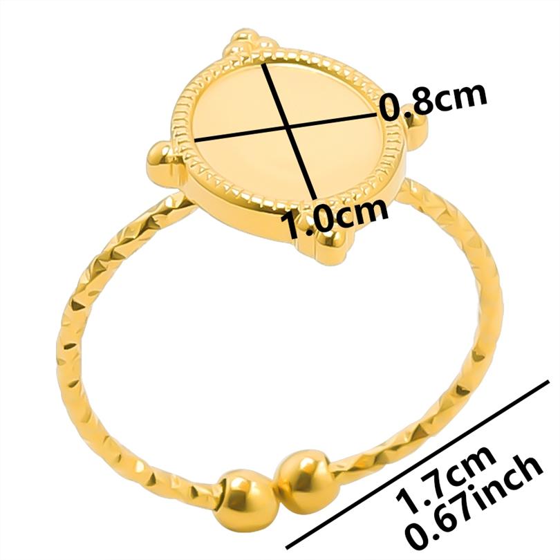 

5pcs Retro Stainless Steel Gold Plated Ring Irregular Geometry Bow Ellipse Water Droplet Rings Diy Stone Drill Jewelry No Fading 5pcs