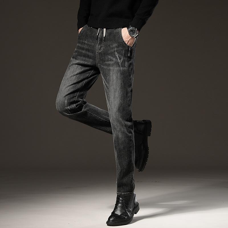 

Стрейчевые джинсы мужские свободные прямые брюки мужские весенне-летние рабочие износостойкие для защиты труда рабочие повседневные брюки 36 чёрный