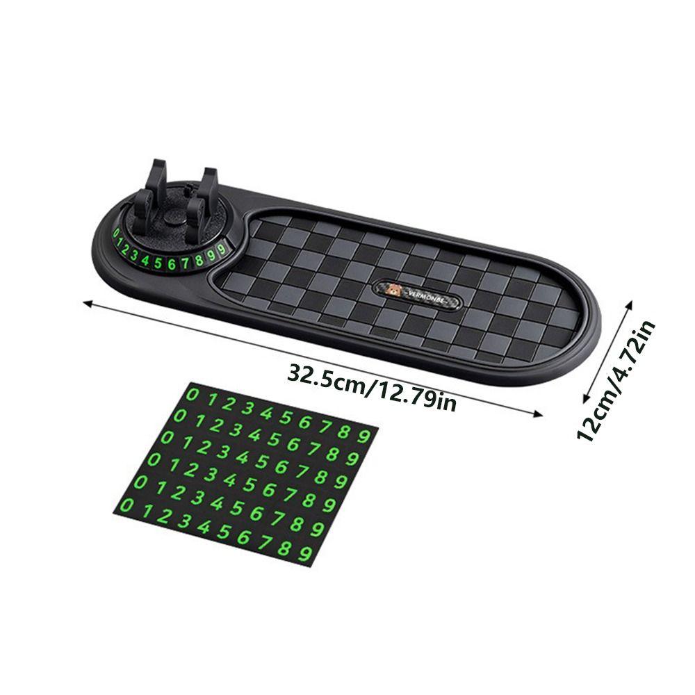Rotatable Car Dashboard Phone Holder Anti Slip Anti Slip Phone Pad Parking Number Plate  Interior