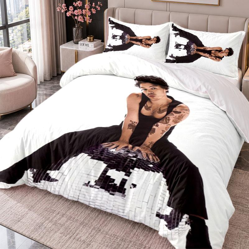 Harry Styles 3Pcs Bedding Set Duvet Cover With Two Pillowcases For Bedroom Home Decoration