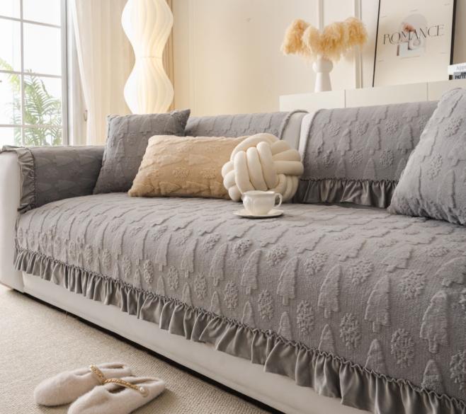 Living Home Non-slip Sofa Cushion Couch Sofa Covers   Winter Shu Velveteen Slipcover Thick Furry Sofa Mats