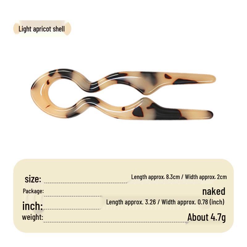 Elegant U-shaped Acrylic Hairpin for Women's Bun - New Chinese Style