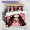 3pcs Demon Slayer Nezuko Pattern Bedding Set Duvet Cover Set Includes Duvet Cover &pillowcases, Perfect All Season Bedroom Decoration & Gift