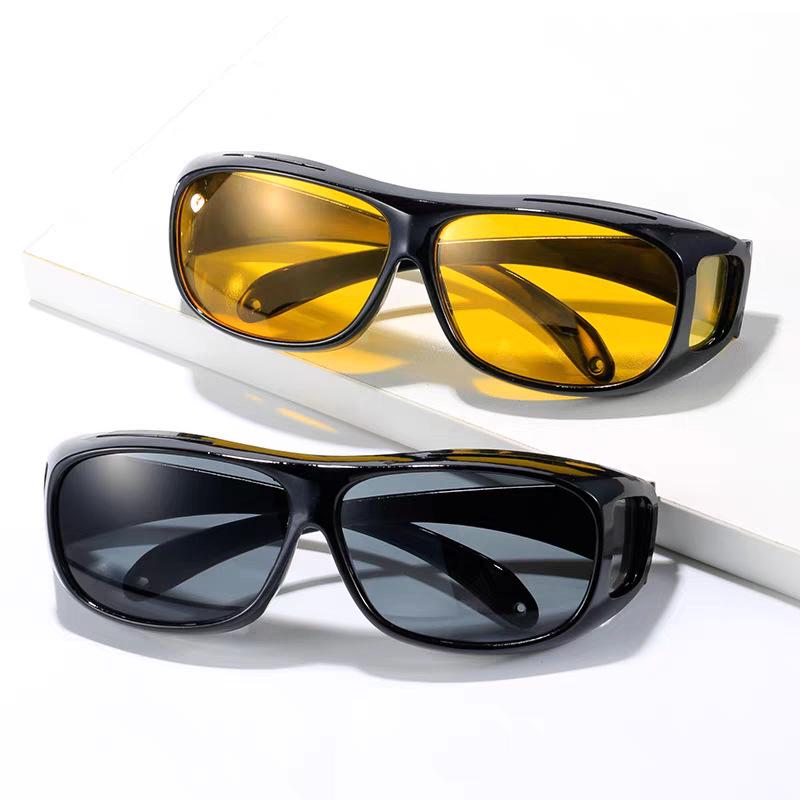 Men's Night Vision Anti-Glare Cycling and Windproof Goggles with Clip-On Multifunctional TV Sunglasses and Protective Eyewear.