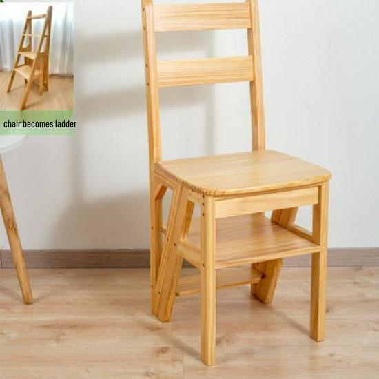 Folding Solid Wood Ladder Chair for Home and Elderly Use