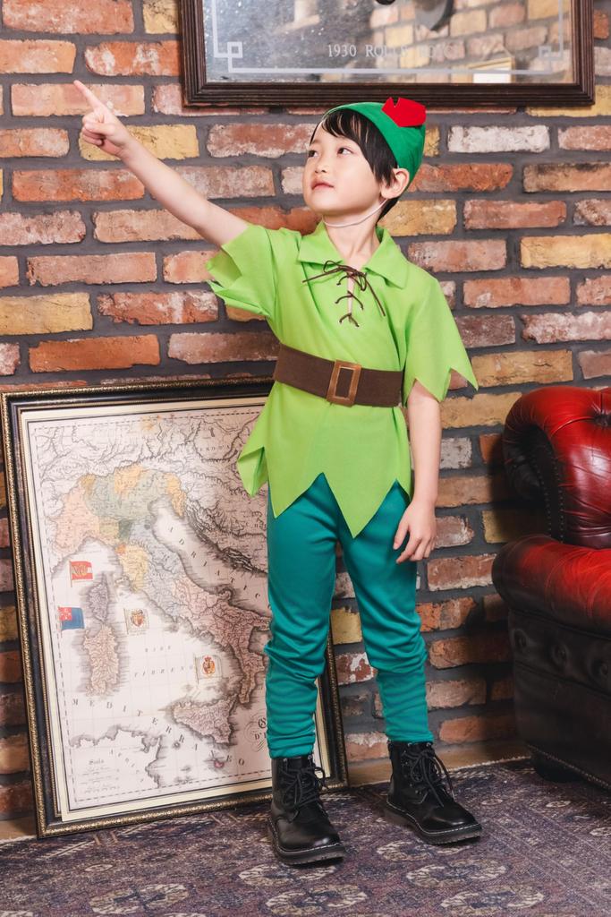 Clearstone Halloween Fantasy Boy Cosplay Green Costume, 100cm,