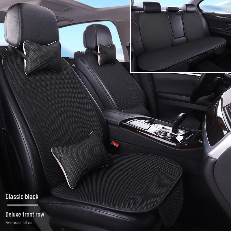Set di cuscini per seggiolino auto: Seta di Ghiaccio, Antiscivolo, Traspirante, Sette Pezzi, Universale per Tutte le Stagioni.