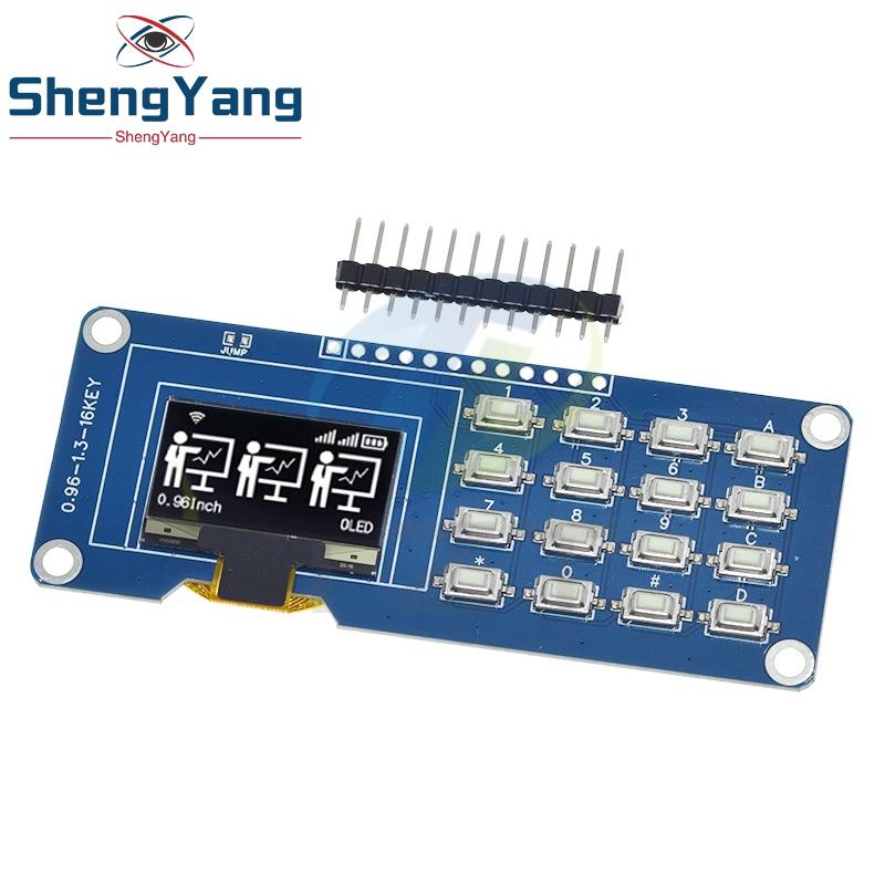 TZT 0.96/1.3 inch I2C OLED Display Driver SH1116/SH1315 with 1x4/4x4 keyboard Display Module screen module