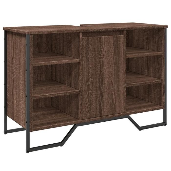 VidaXL Armoire lavabo de salle de bain chêne marron 91x35x60 cm, placard lavabo de salle de bain, meubles de salle de bain, 848668