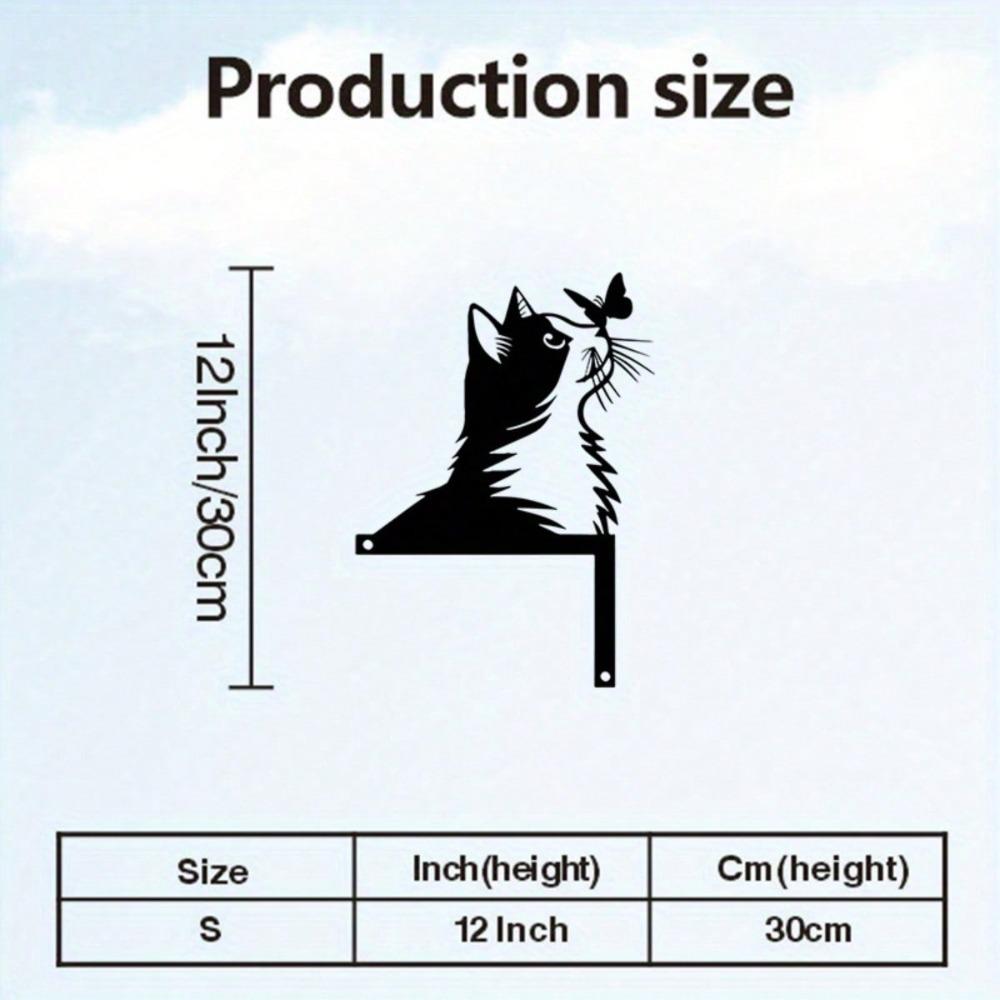 

Cat Metal Wall Art Weather Resistant Outdoor Decor Sign Gift For Cat Lovers різнокольоровий
