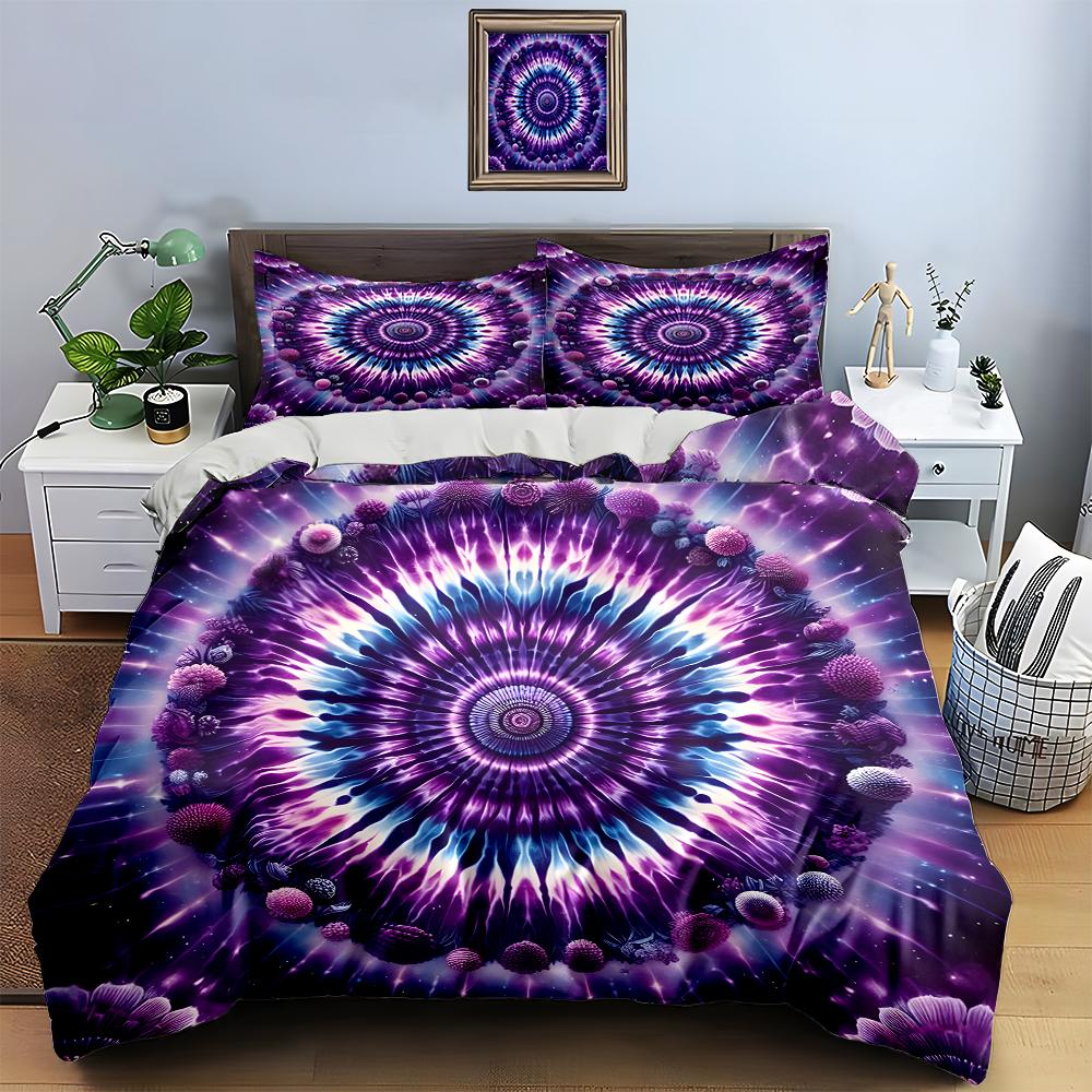 Vibrant mandala burst Bedding Duvet cover sets Duvet covers Pillowcases gifts (1 * Duvet Cover 2 * Pillowcases, without duvet insert)
