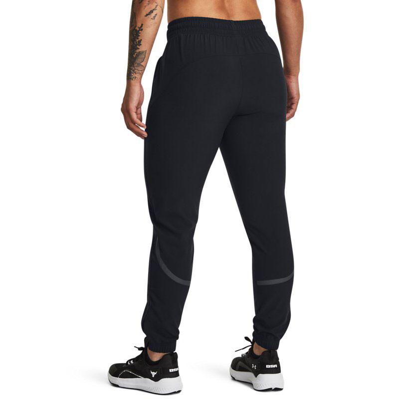 Under Armour Unstoppable Solid Color Elastic Waist Cuffed Sports Pants Women pants Black 1380184-001