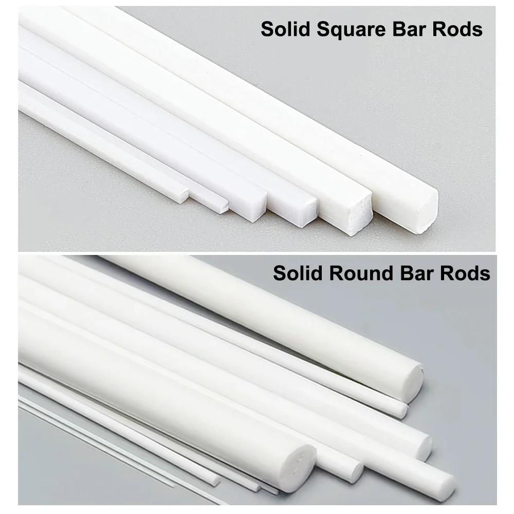 2/5/10/50 Pcs ABS Plastic Round Bar/square Bar for Home, House Sand Table Model Building Stick Making Landscape Building Tools.