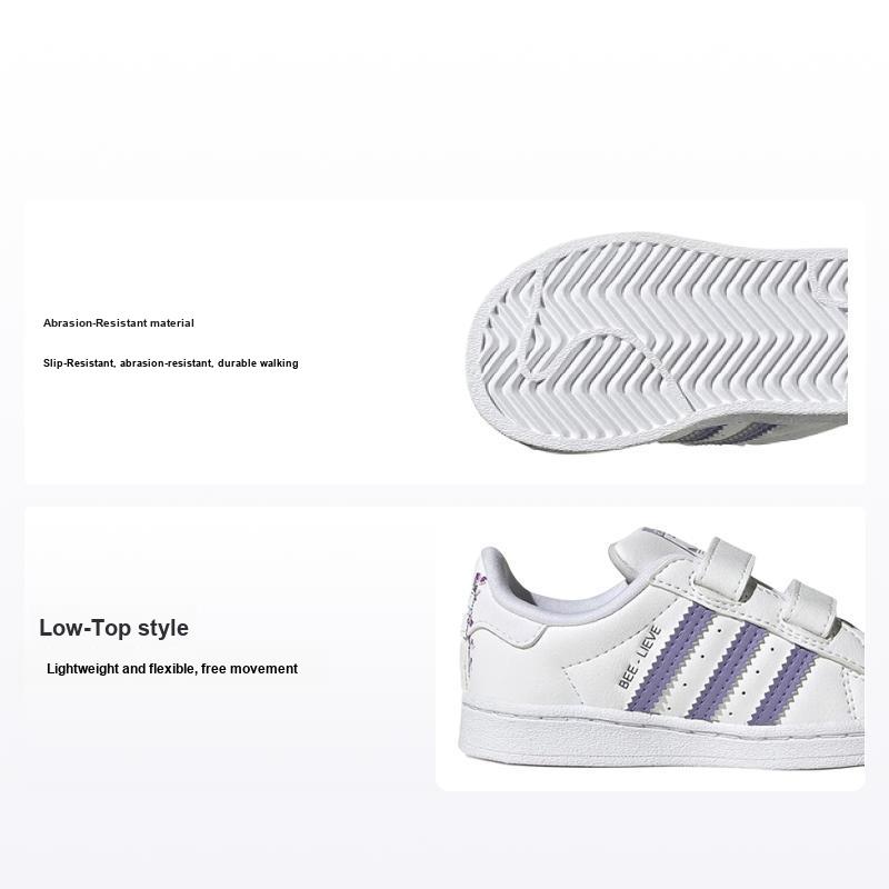Adidas Детские кроссовки Superstar I Save The Bees White Cloud-White Magic-Lilac HP6219 23
