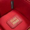 Excellent MIUMIU Charm MATELASSE Charm Logo Keyring Leather Pouch Red 5TL527 Used