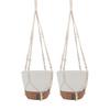 2 Pack 10 Inch Self Watering Hanging Planter Plastic Wood Hanging Flower Pot Basket with Drainage