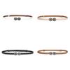 Womens Leather Belt With Square Alloy Buckle For Elegant Casual Wear
