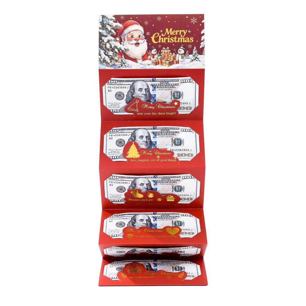 2026 New Cross-border Santa Claus USD 6 Card Red Envelope Christmas Surprise Party Money Box