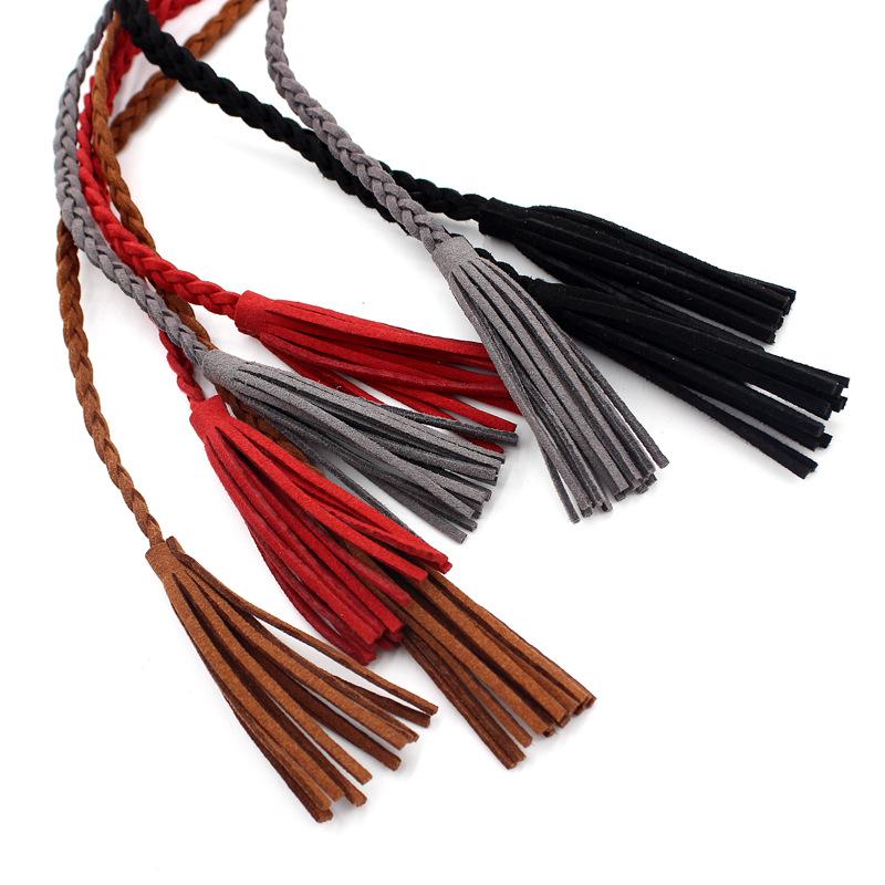 Handgemachte Taillenkette, eleganter Damengürtel für Frauen, gestrickter Taillenseil-Quastenring im ethnischen Stil, Kleiddekoration, Mädchengürtel