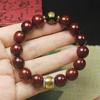 12mm Single Loop Zambia Blood Sandalwood Beaded Bracelet Ethnic Style Unisex Simple Wooden Hand Jewelry Gift Ornament